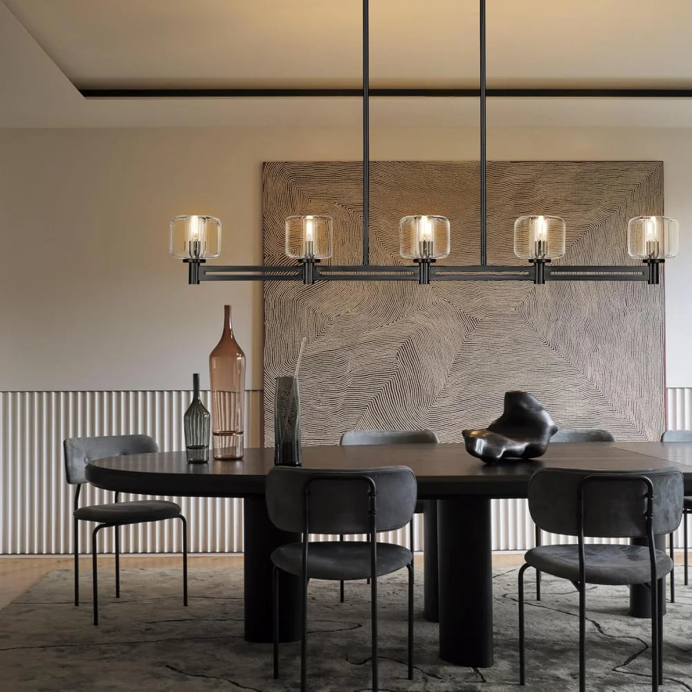 Brushed Metal Crystal Chandelier
