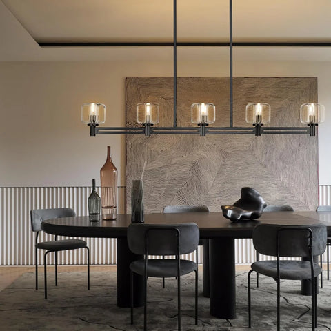 Brushed Metal Crystal Chandelier