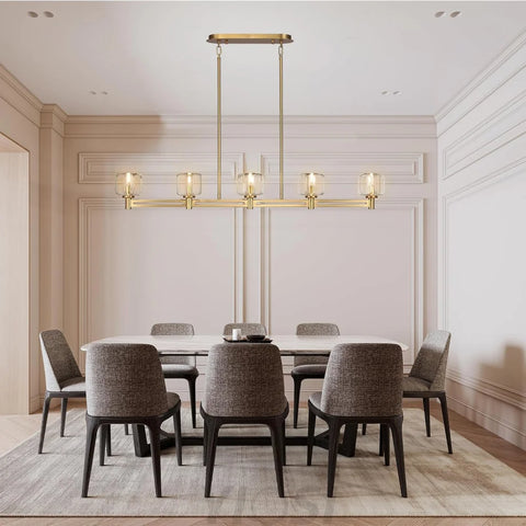 Brushed Metal Crystal Chandelier