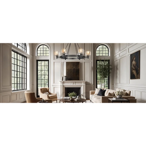 Brushed Metal Crystal Chandelier