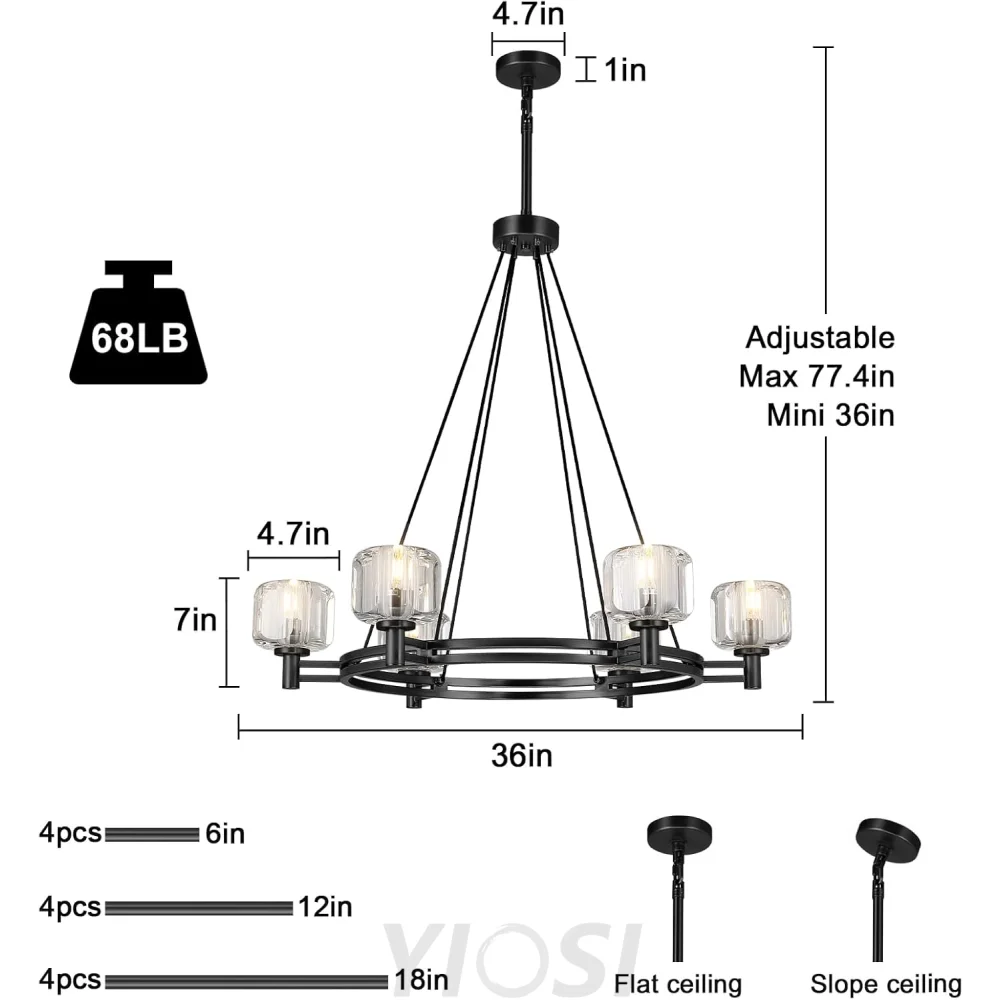 Brushed Metal Crystal Chandelier