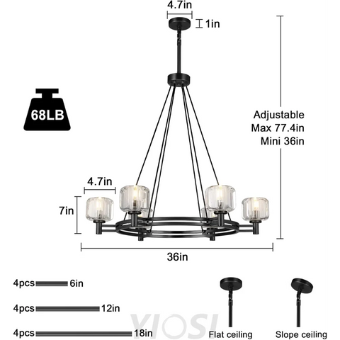 Brushed Metal Crystal Chandelier
