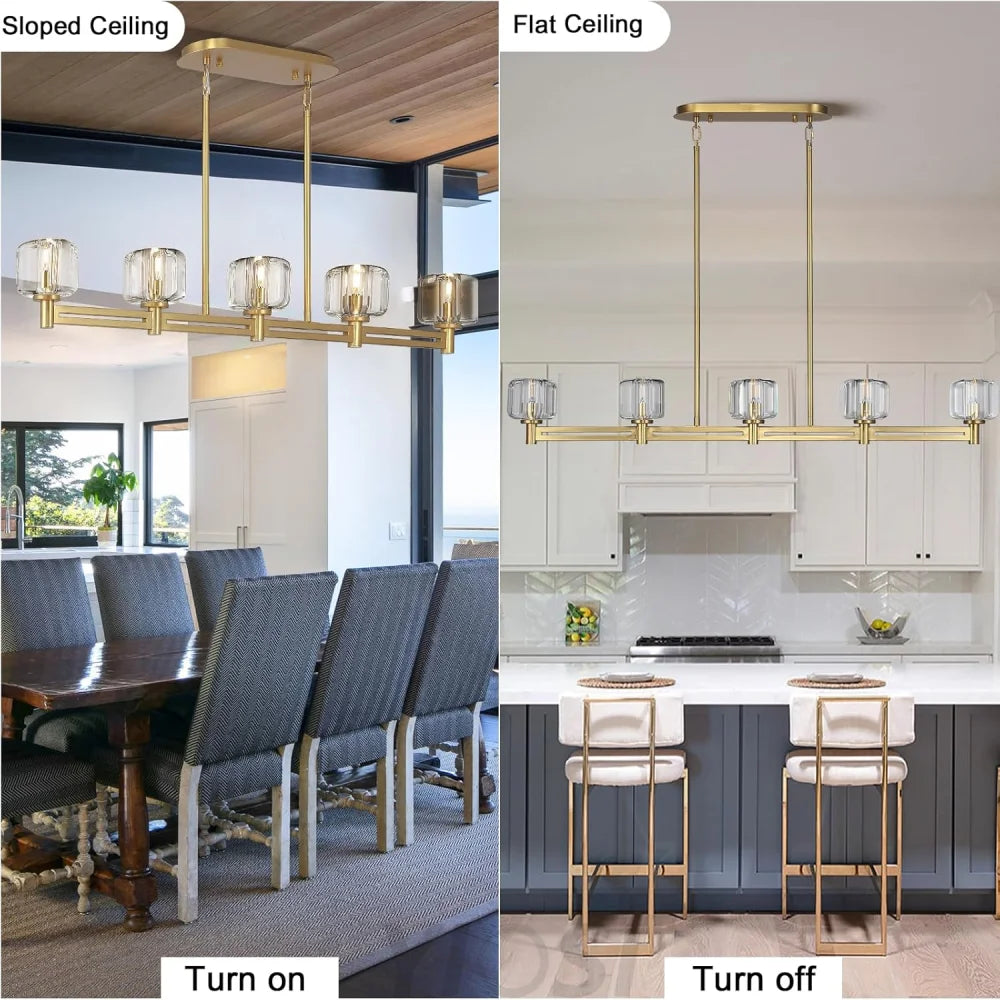 Brushed Metal Crystal Chandelier