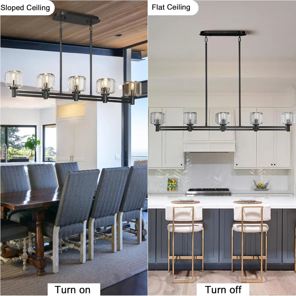 Brushed Metal Crystal Chandelier