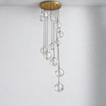 Bubble 14-Light Staircase Chandelier - Copper – lights off