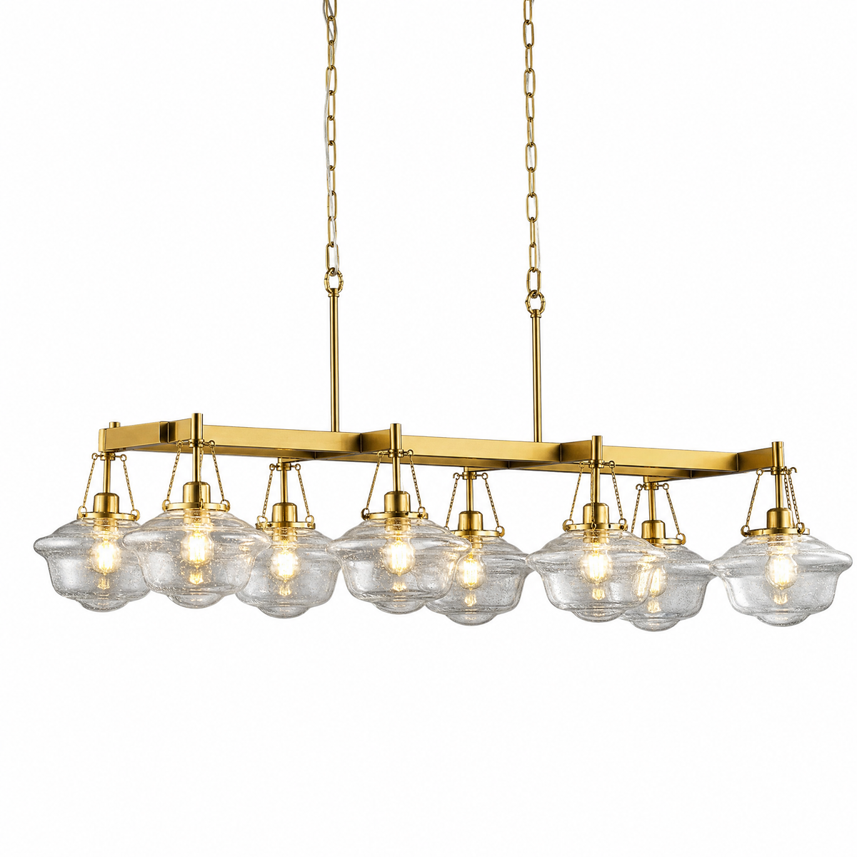 Bubble Glass 8-Light Linear Dining Pendant L1150