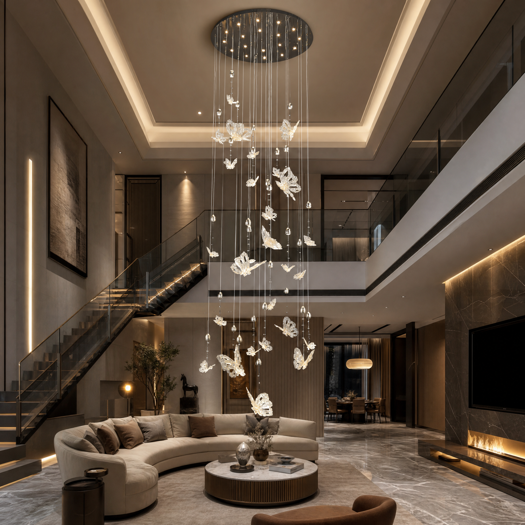 Butterfly Dream Modern Sculptural Pendant Light - scene