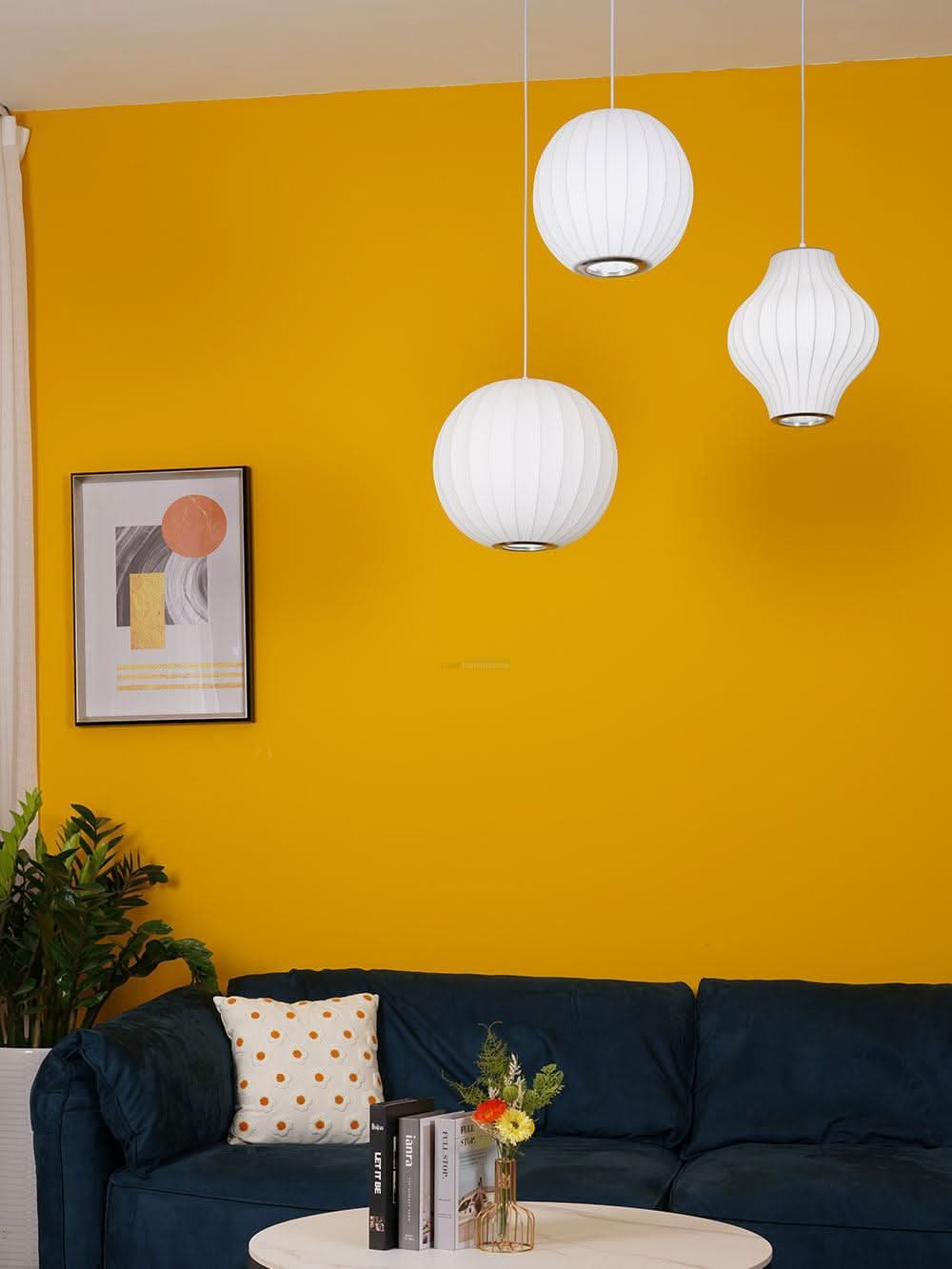 Bubble Pendant Light with Artificial Silk Lampshade - Yiosilamp