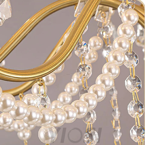 Candle Style Crystal Pearl Candle Chandelier - Candle-1-Yiosilamp