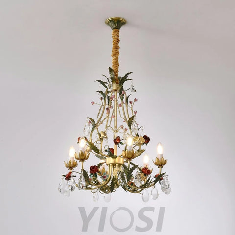 Candle Style Rose Love Chandelier with 6/8 heads - Candle-1-Yiosilamp