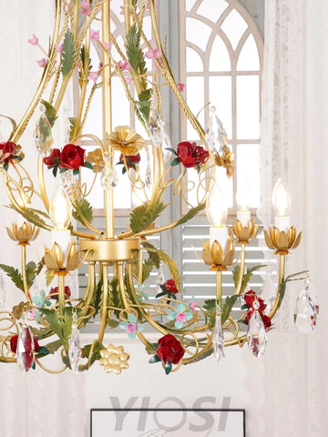 Candle Style Rose Love Chandelier with 6/8 heads - Candle-1-Yiosilamp