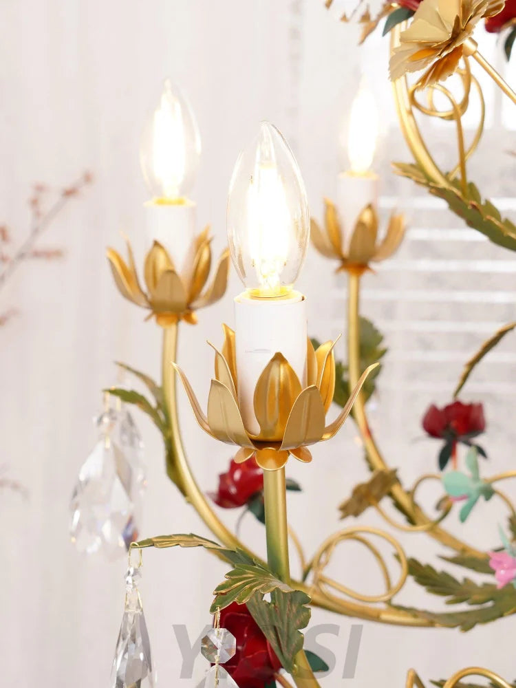 Candle Style Rose Love Chandelier with 6/8 heads - Candle-1-Yiosilamp