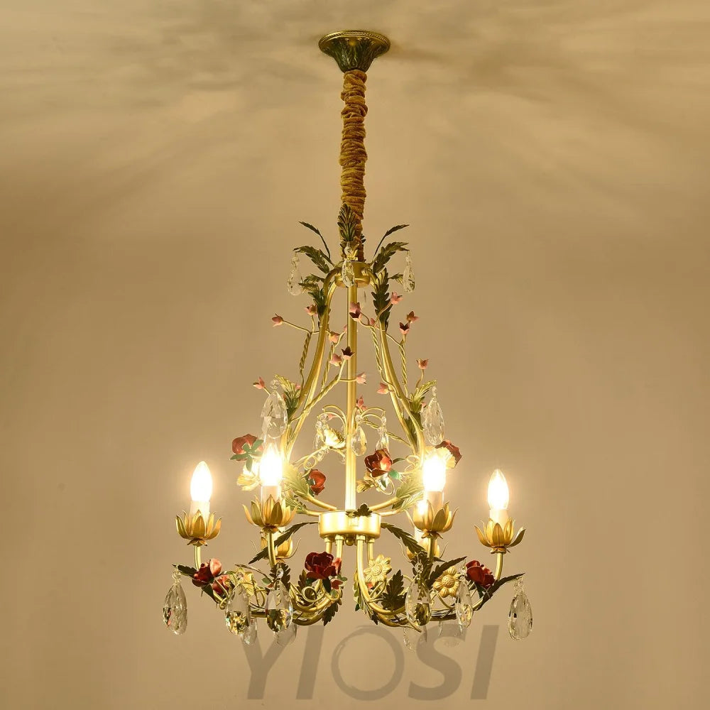 Candle Style Rose Love Chandelier with 6/8 heads - Candle-1-Yiosilamp