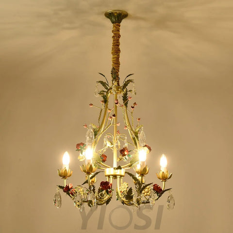Candle Style Rose Love Chandelier with 6/8 heads - Candle-1-Yiosilamp
