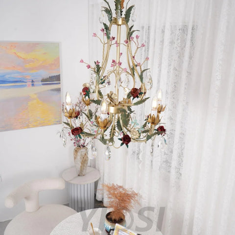 Candle Style Rose Love Chandelier with 6/8 heads - Candle-1-Yiosilamp