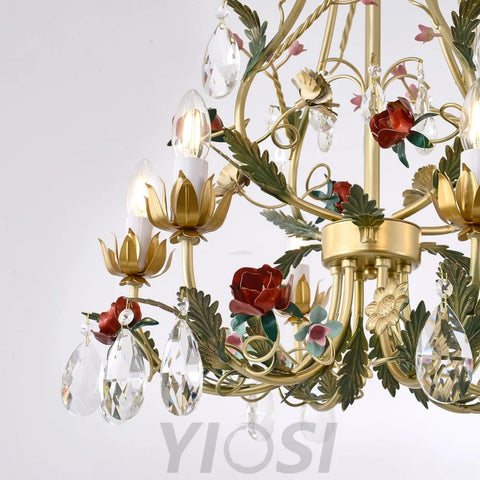 Candle Style Rose Love Chandelier with 6/8 heads - Candle-1-Yiosilamp