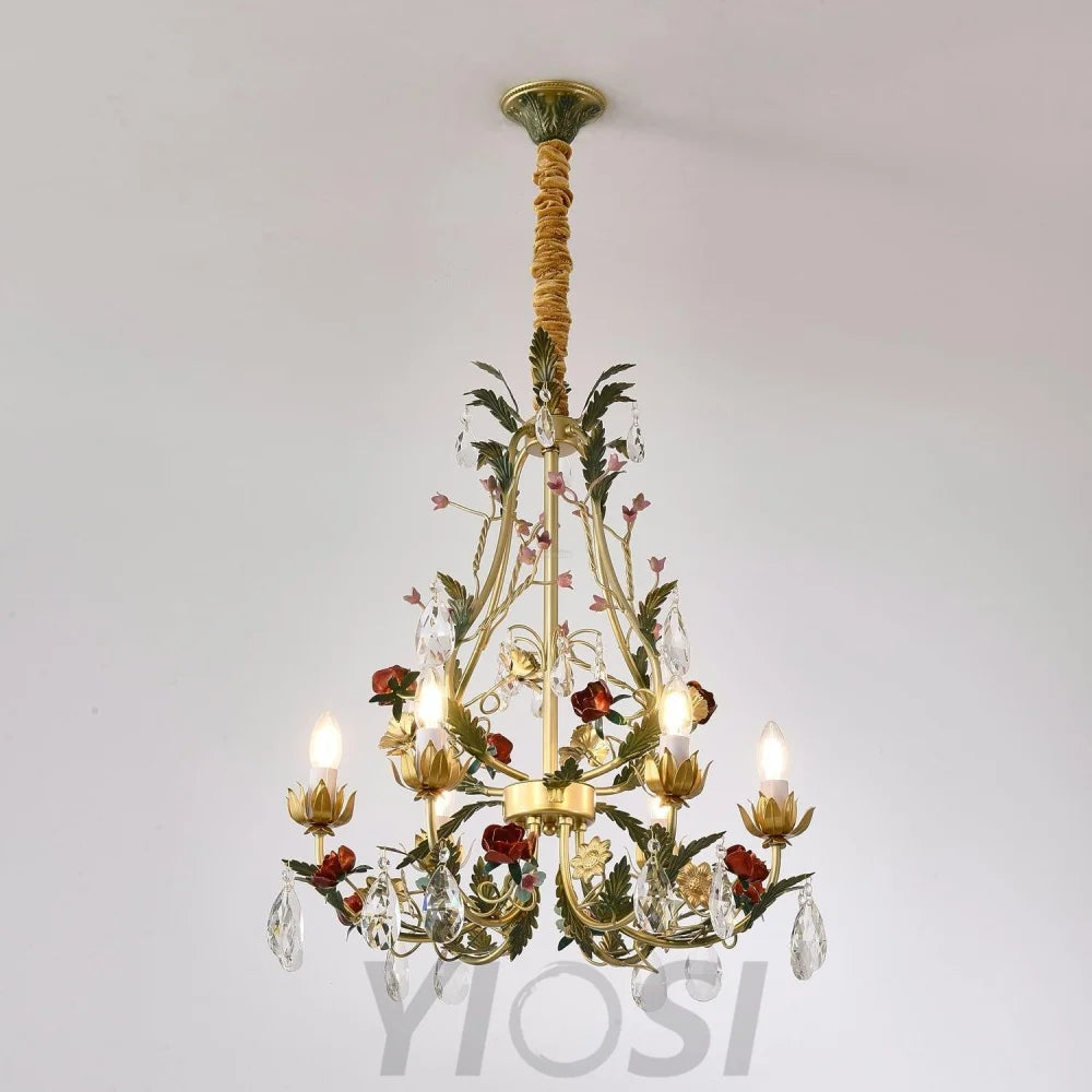 Candle Style Rose Love Chandelier with 6/8 heads - Candle-1-Yiosilamp