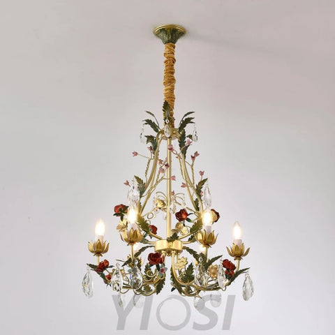 Candle Style Rose Love Chandelier with 6/8 heads - Candle-1-Yiosilamp