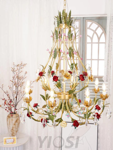 Candle Style Rose Love Chandelier with 6/8 heads - Candle-1-Yiosilamp