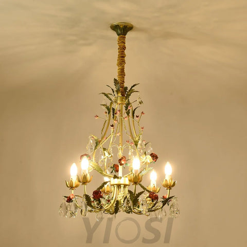Candle Style Rose Love Chandelier with 6/8 heads - Candle-1-Yiosilamp