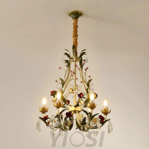 Candle Style Rose Love Chandelier with 6/8 heads - Candle-1-Yiosilamp