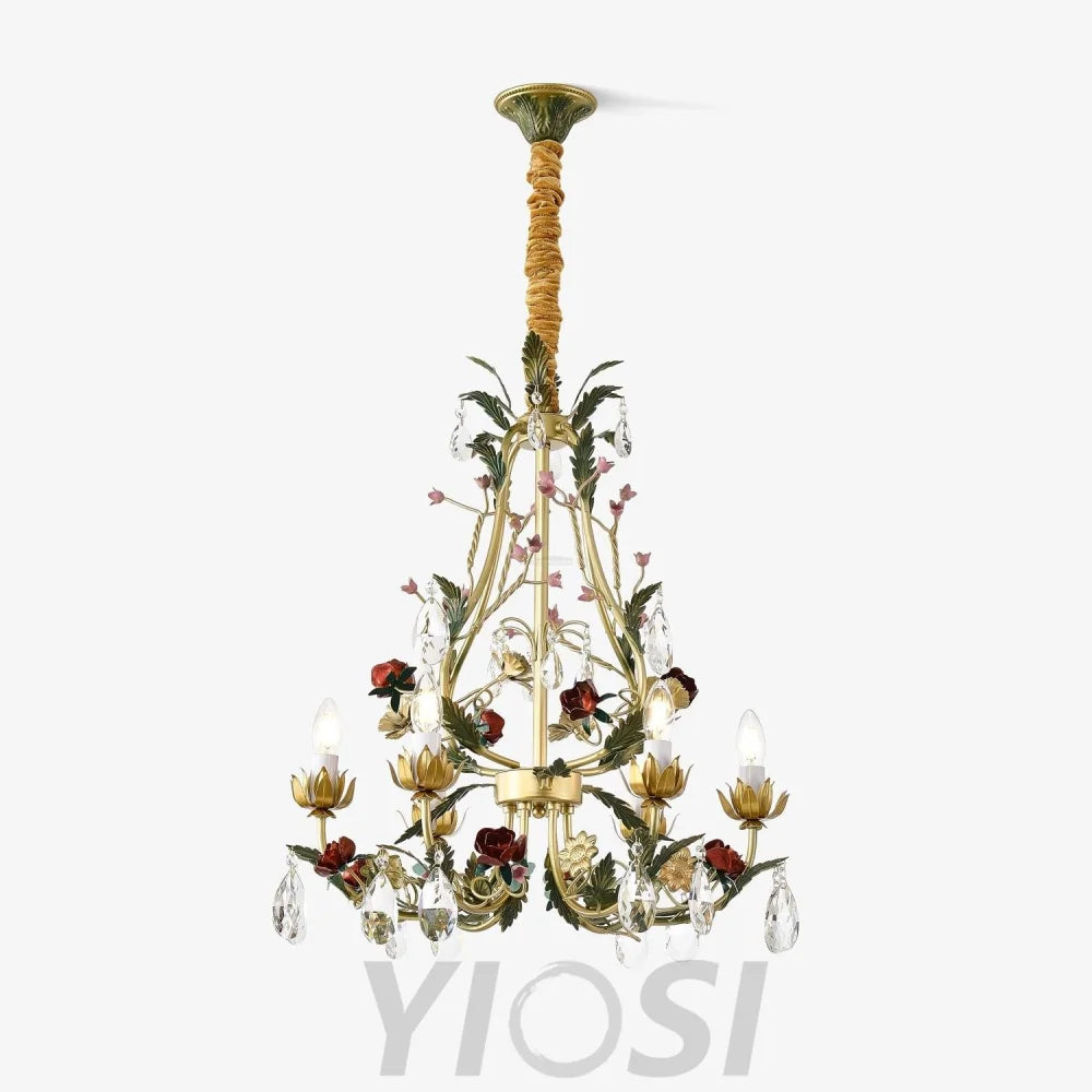 Candle Style Rose Love Chandelier with 6/8 heads - Candle-1-Yiosilamp