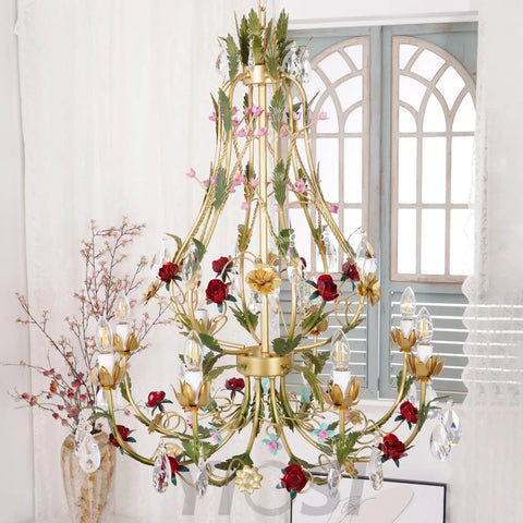 Candle Style Rose Love Chandelier with 6/8 heads - Candle-1-Yiosilamp