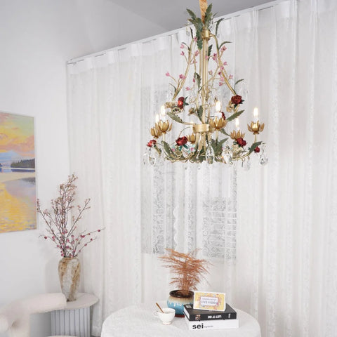 Candle Style Rose Love Chandelier with 6/8 heads - Candle-1-Yiosilamp