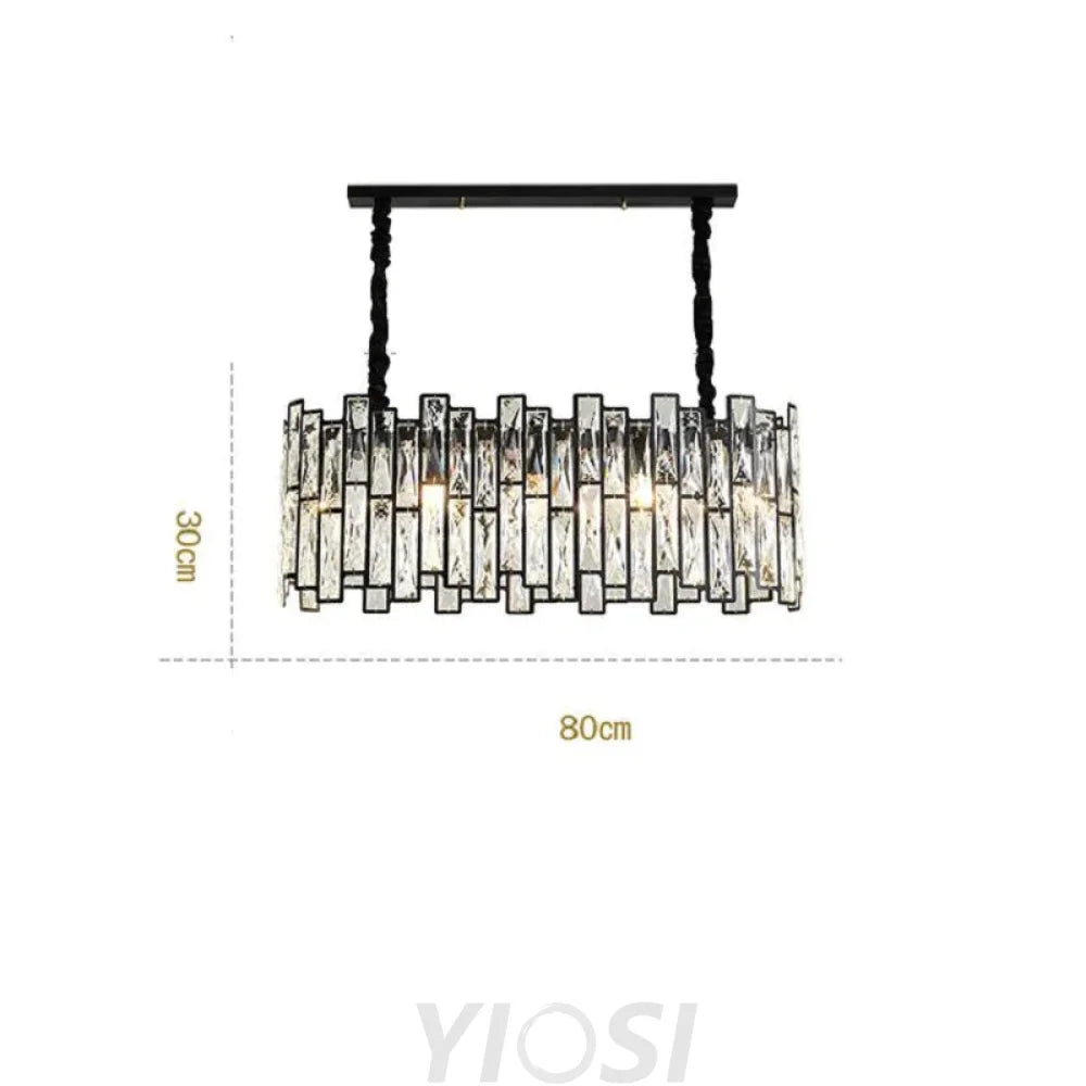 Carina Modern Linear Crystal Black Chandelier 31’’ L