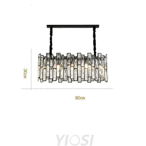 Carina Modern Linear Crystal Black Chandelier 31’’ L