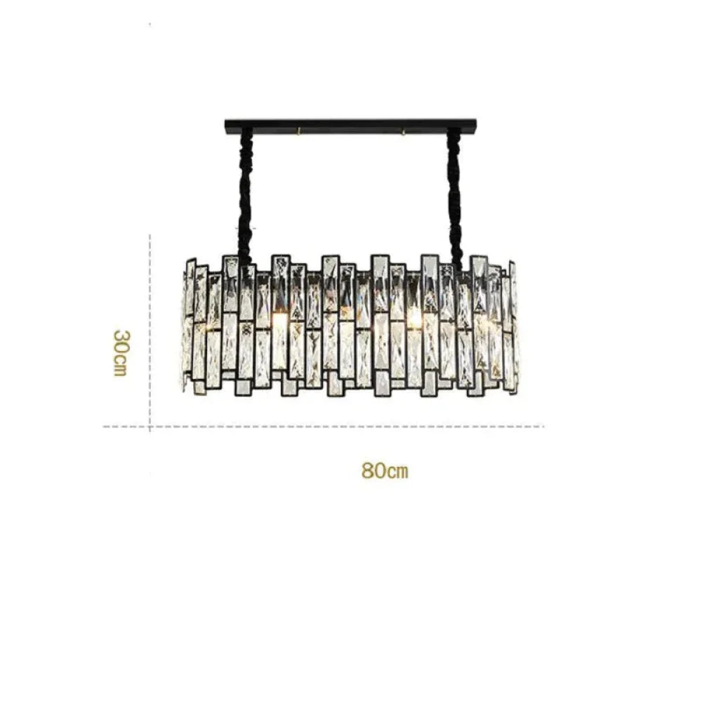 Carina Modern Linear Crystal Black Chandelier 31’’ L