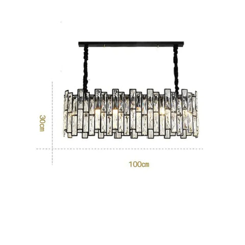 Carina Modern Linear Crystal Black Chandelier 39’’ L