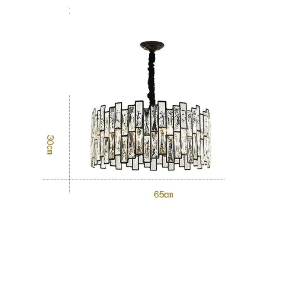 Carina Modern Round Crystal Black Chandelier 25’’ D