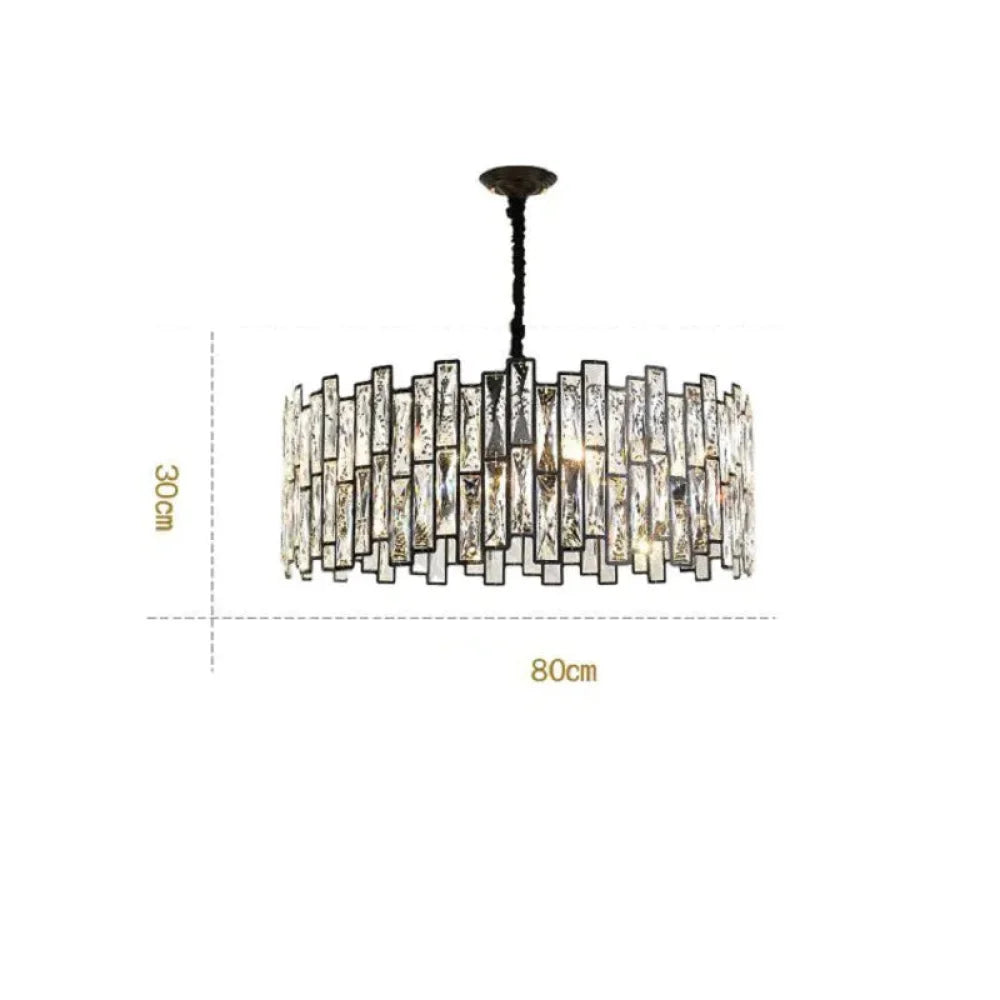 Carina Modern Round Crystal Black Chandelier 31’’ D