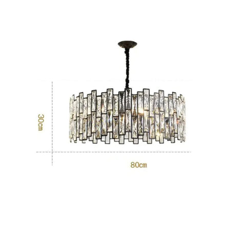 Carina Modern Round Crystal Black Chandelier 31’’ D