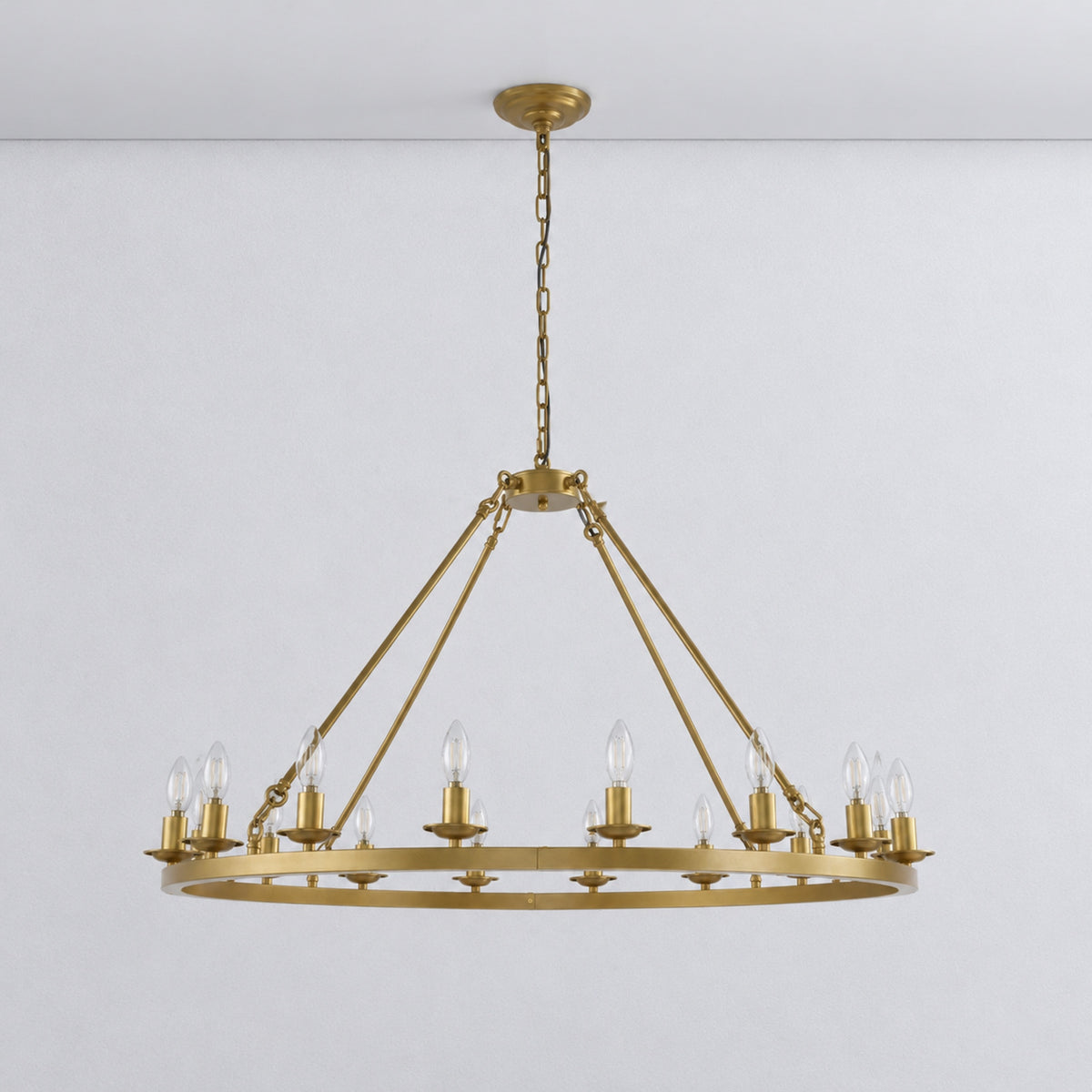 Cartwheel Chandelier 16-Light - Gold – lights off