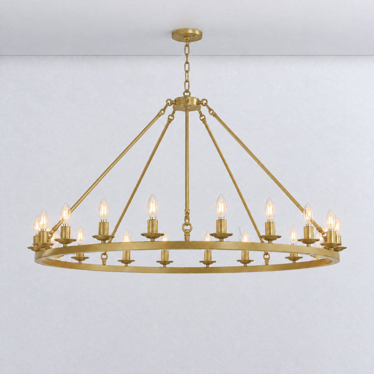 Cartwheel Chandelier 20-Light - Gold – lights on
