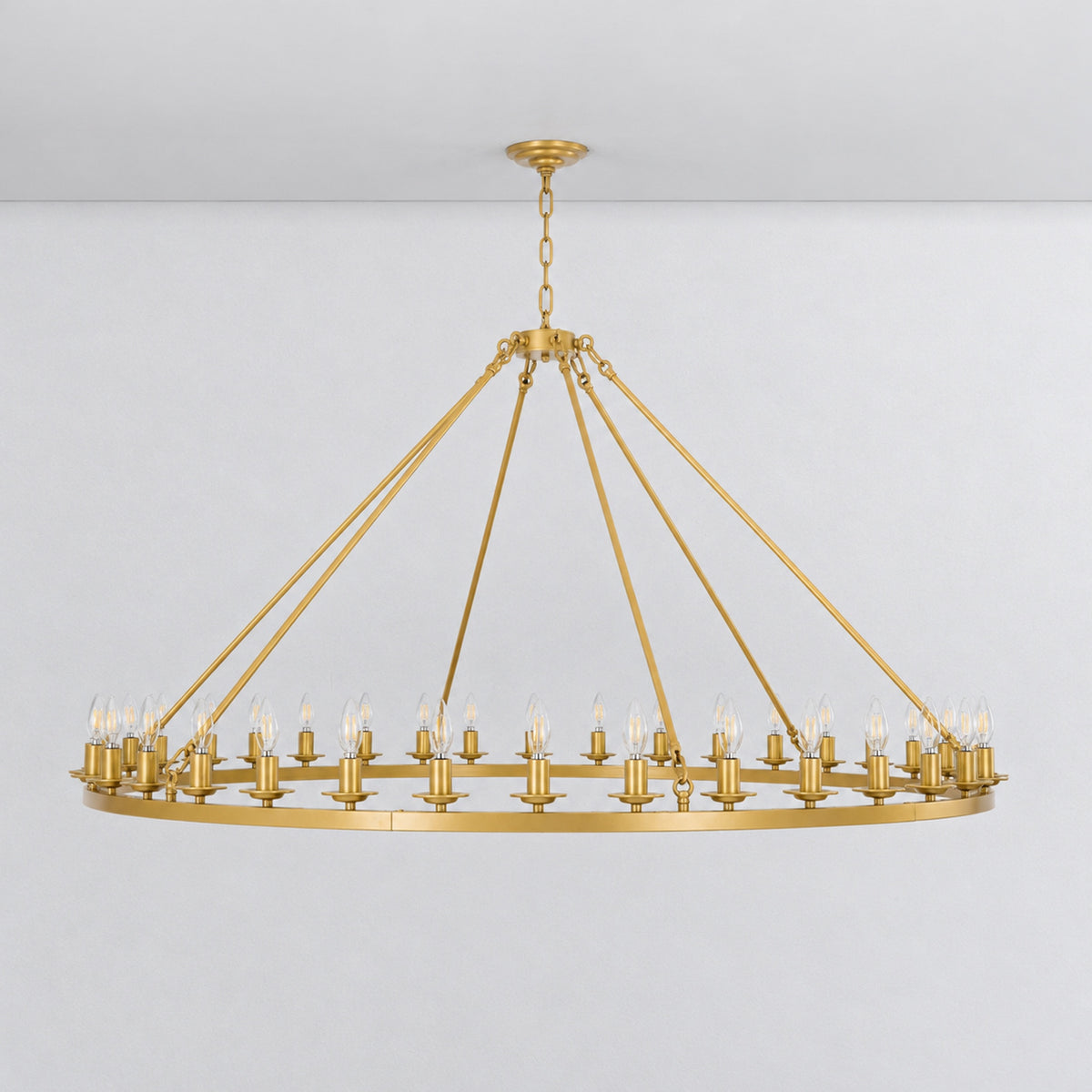 Cartwheel Chandelier 36-Light - Gold – lights off