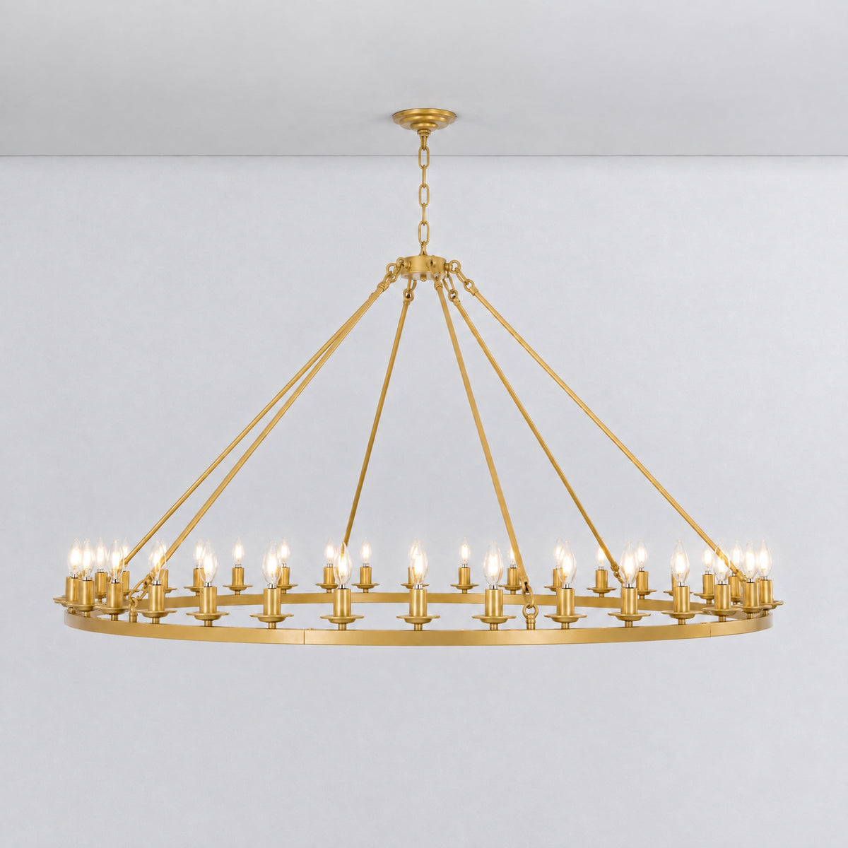 Cartwheel Chandelier 36-Light - Gold – lights on