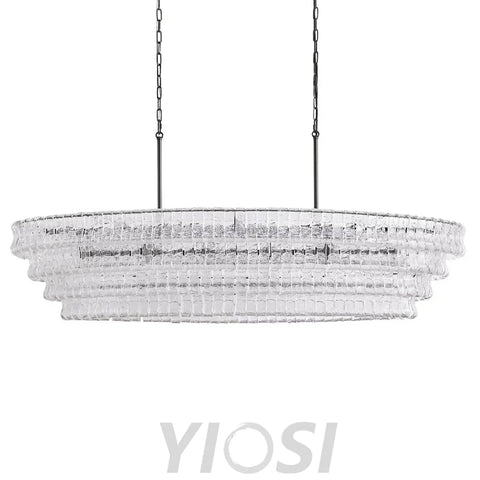 Evadne Modern Glass Oval Chandelier 65’’ Chandeliers For Dining Room Stairw