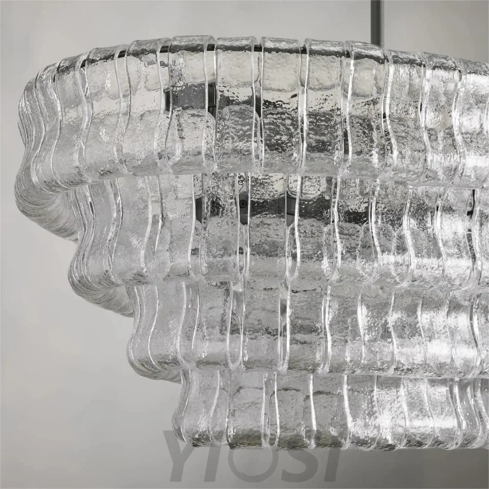 Evadne Modern Glass Oval Chandelier 65’’ Chandeliers For Dining Room Stairw