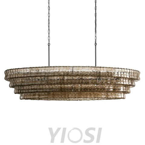 Evadne Modern Glass Oval Chandelier 65’’ Chandeliers For Dining Room Stairw