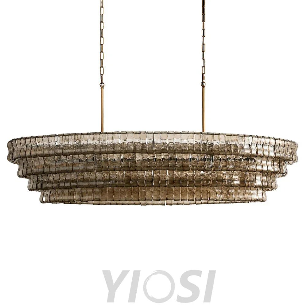 Evadne Modern Glass Oval Chandelier 65’’ Chandeliers For Dining Room Stairw