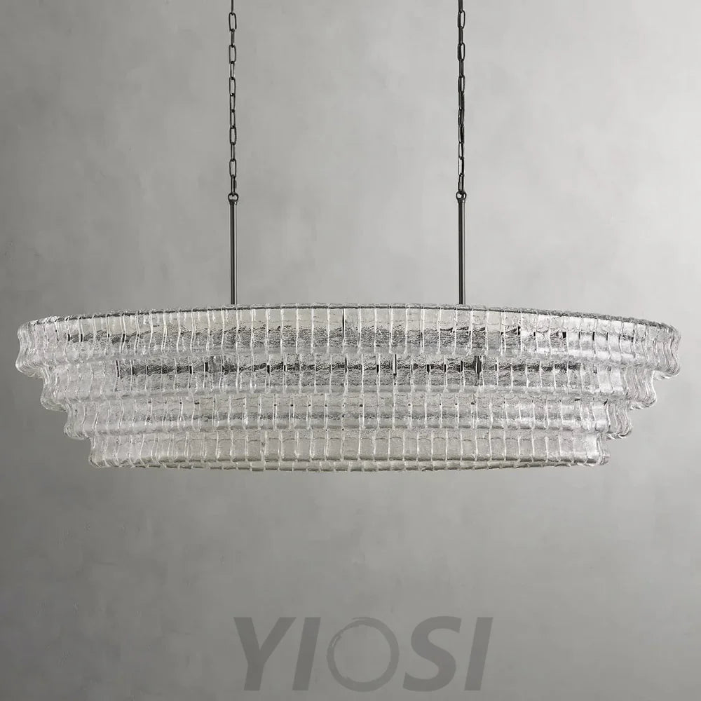 Evadne Modern Glass Oval Chandelier 65’’ Chandeliers For Dining Room Stairw