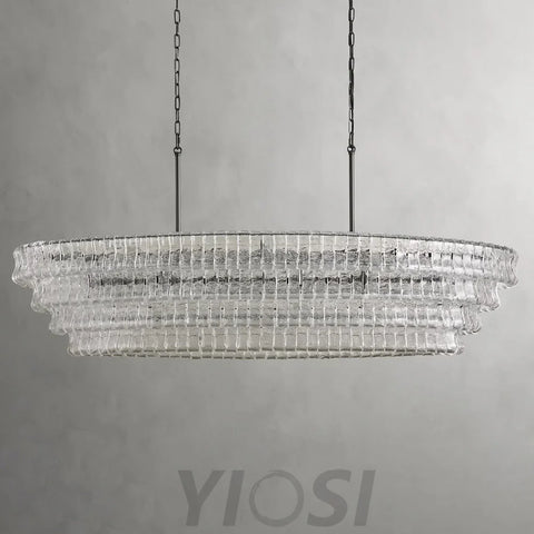 Evadne Modern Glass Oval Chandelier 65’’ Chandeliers For Dining Room Stairw