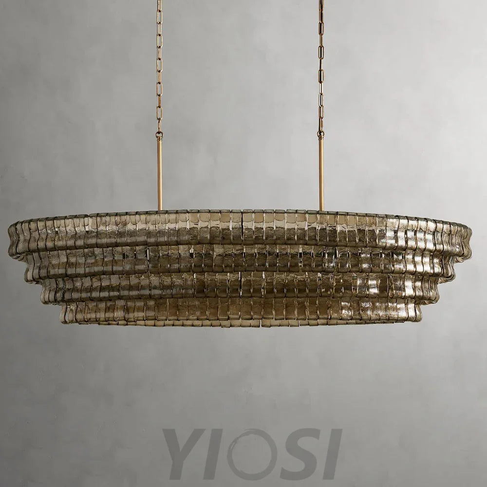 Evadne Modern Glass Oval Chandelier 65’’ Chandeliers For Dining Room Stairw