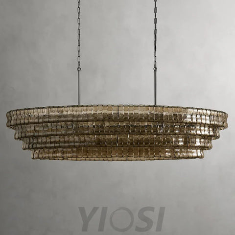 Evadne Modern Glass Oval Chandelier 65’’ Chandeliers For Dining Room Stairw