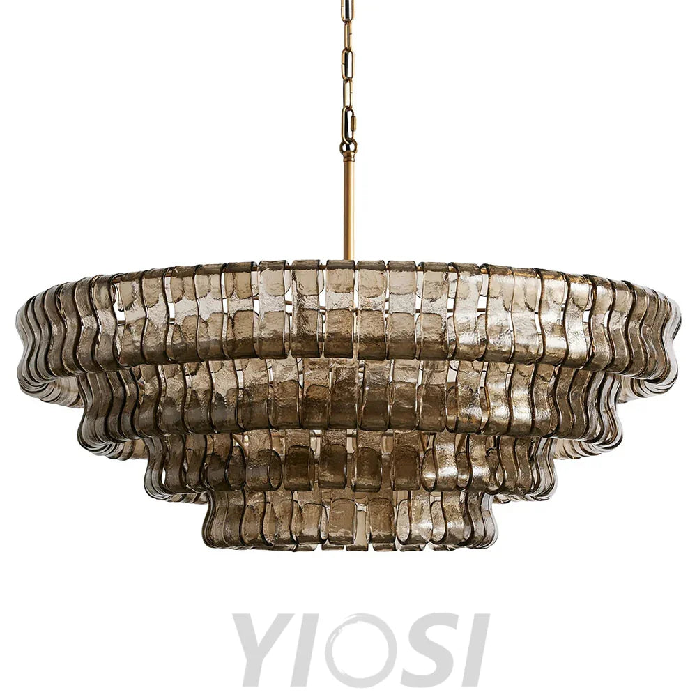 Cascade Modern Glass Round Living Room Chandelier 36’’ Chandeliers For Dining Room Stairw