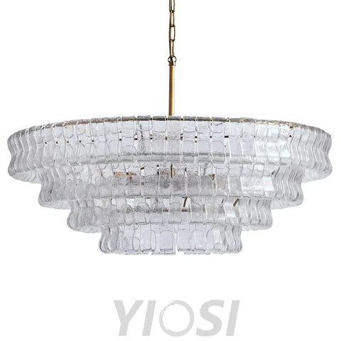 Cascade Modern Glass Round Living Room Chandelier 36’’ Chandeliers For Dining Room Stairw