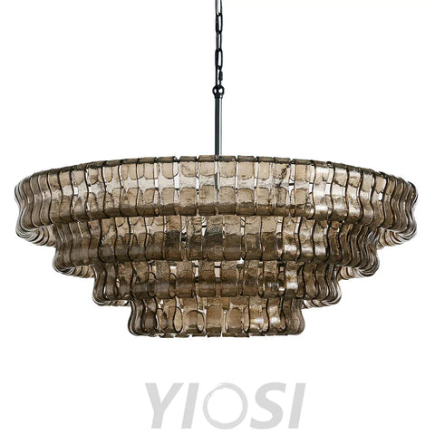 Cascade Modern Glass Round Living Room Chandelier 36’’ Chandeliers For Dining Room Stairw